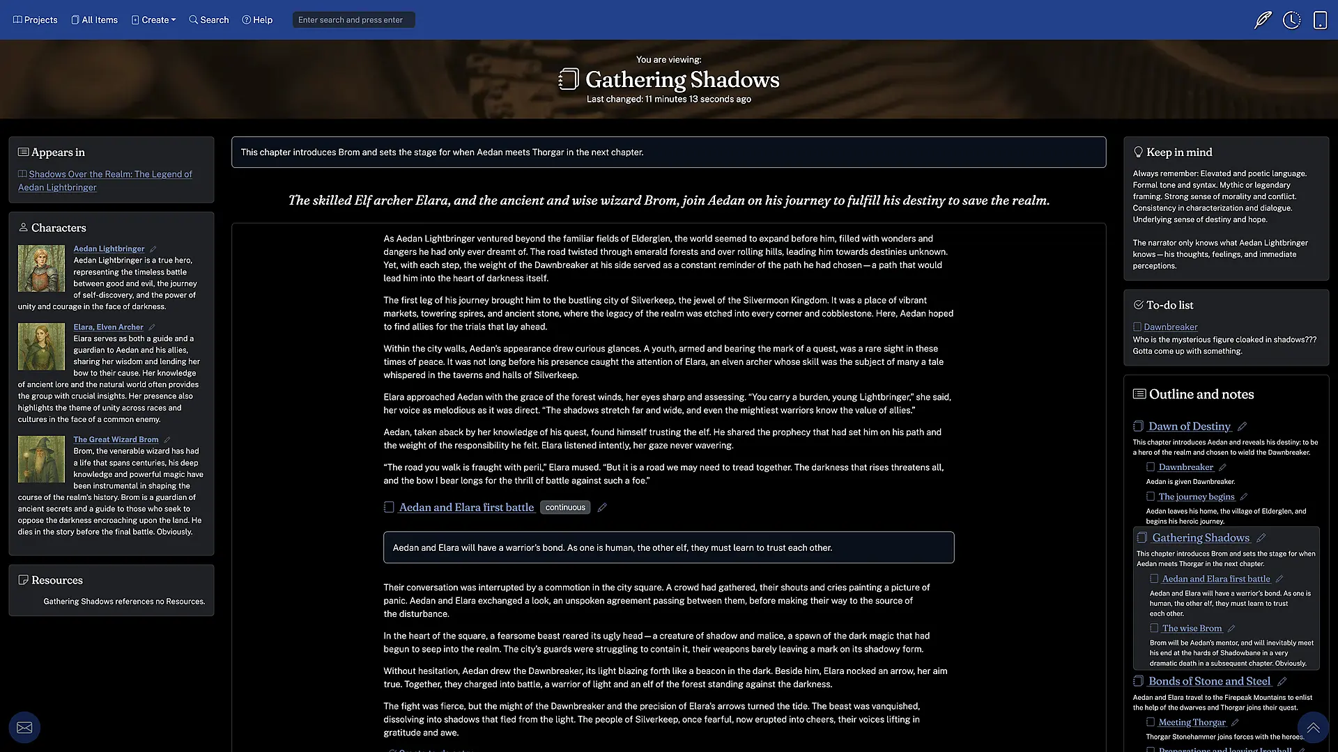 Chapter view