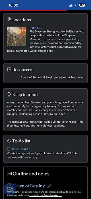 Mobile chapter info