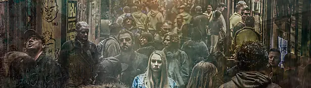 Woman in crowd